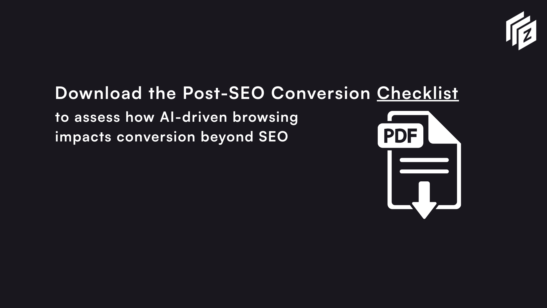 Call-to-action image promoting the download of the Post-SEO conversion checklist in PDF format